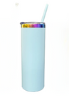 20oz Rainbow Plated - Skinny Straight - Powder Coat - Laser - Tumblers