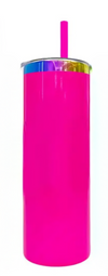 20oz Neon - Rainbow Plated - Skinny Straight - Sublimation - Laser Ready - Tumblers
