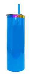 20oz Neon - Rainbow Plated - Skinny Straight - Sublimation - Laser Ready - Tumblers