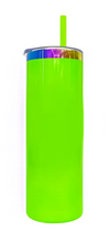20oz Neon - Rainbow Plated - Skinny Straight - Sublimation - Laser Ready - Tumblers