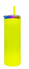 20oz Neon - Rainbow Plated - Skinny Straight - Sublimation - Laser Ready - Tumblers