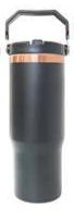 30oz Flip Straw Tumbler -  Gold or Copper Plate - Swing Handle - Laser Ready