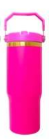 30oz Flip Straw Tumbler -  Gold or Copper Plate - Swing Handle - Laser Ready