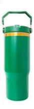 30oz Flip Straw Tumbler -  Gold or Copper Plate - Swing Handle - Laser Ready