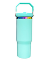 30oz Rainbow Plated - Flip Straw Tumbler - Swing Handle - Laser Ready