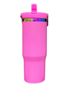 30oz Rainbow Plated - Flip Straw Tumbler - Swing Handle - Laser Ready