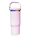 30oz Rainbow Plated - Flip Straw Tumbler - Swing Handle - Laser Ready