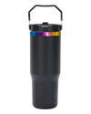 30oz Rainbow Plated - Flip Straw Tumbler - Swing Handle - Laser Ready