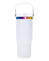 30oz Rainbow Plated - Flip Straw Tumbler - Swing Handle - Laser Ready