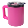 10oz Black Mirror Plated - Coffee Mug -  Stainless Steel - Magnetic lid - Metal Straw