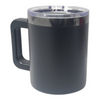 10oz Black Mirror Plated - Coffee Mug -  Stainless Steel - Magnetic lid - Metal Straw