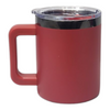 10oz Black Mirror Plated - Coffee Mug -  Stainless Steel - Magnetic lid - Metal Straw