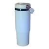30oz Black Mirror Plated - Flip Straw Tumbler - Swing Handle - Laser Ready