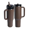 40 oz Powder Coated - Black Plated  - Leak Proof - Laser Ready - Flip Straw