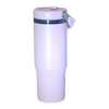 30oz Black Mirror Plated - Flip Straw Tumbler - Swing Handle - Laser Ready
