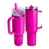 40 oz Powder Coated - Black Plated  - Leak Proof - Laser Ready - Flip Straw