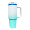 40oz Blue Plated -Ombre- Powder Coat 2.0 - Laser Ready- Tumblers