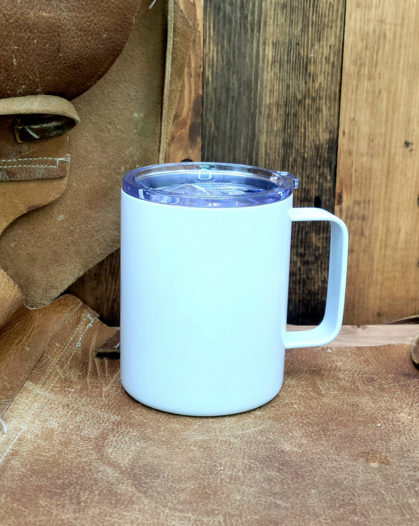 12oz coffee mug stainless steel with handle and lid (no seam)