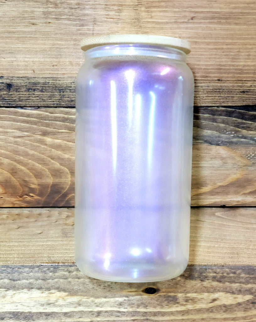 16oz iridescent  glass  drink cans - sublimation blanks purple