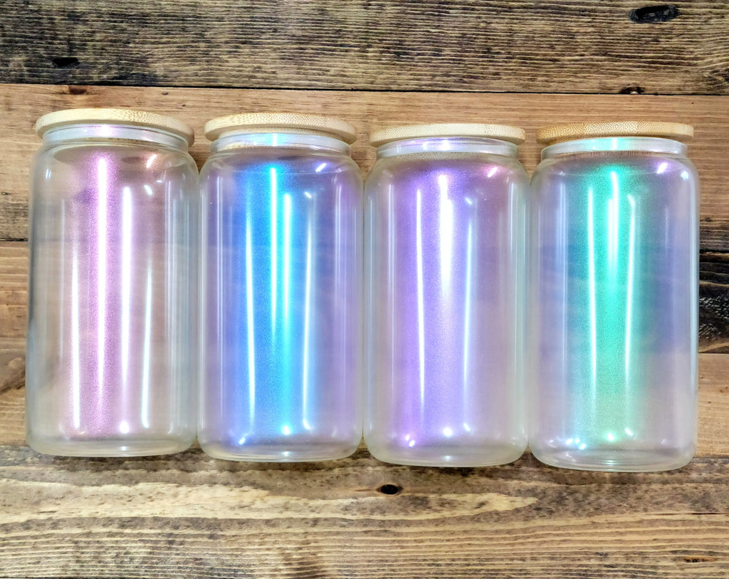 16oz iridescent  glass  drink cans - sublimation blanks