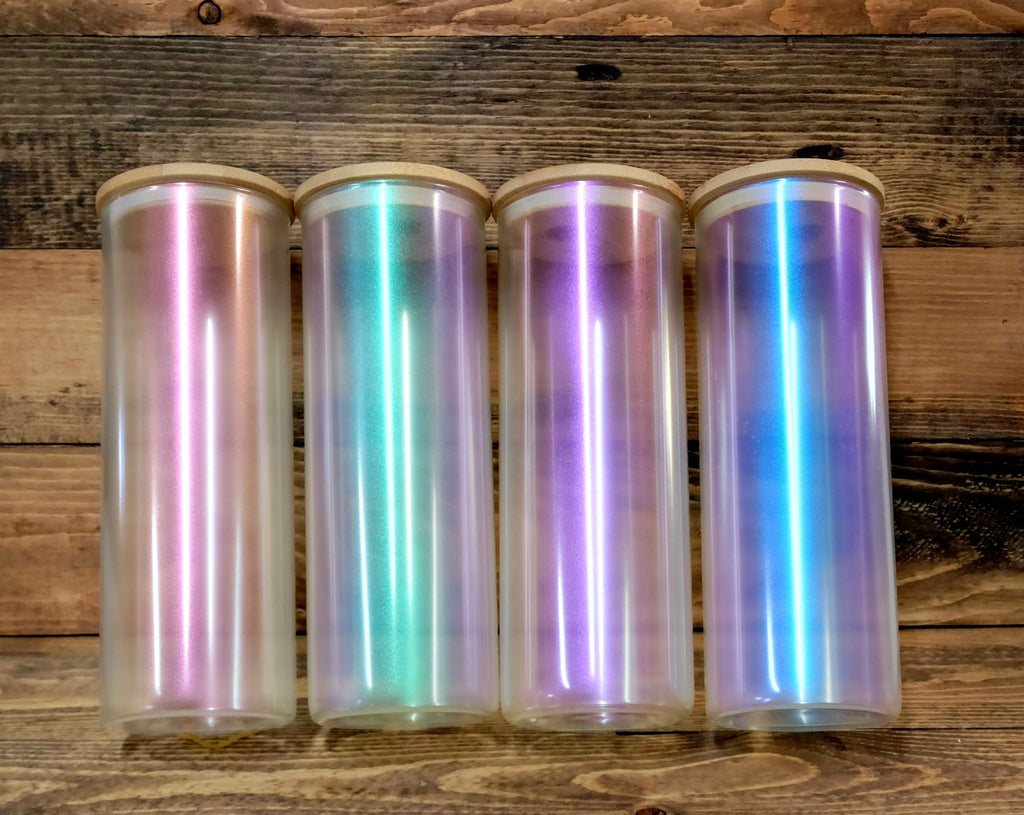 25oz iridescent  glass  drink cans - sublimation blanks