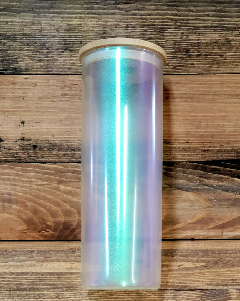 25oz iridescent  glass  drink cans - sublimation blanks green