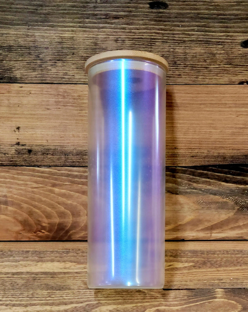 25oz iridescent  glass  drink cans - sublimation blanks blue